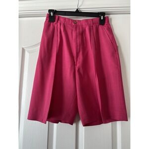 Vintage Jacobson's Pleated Bermuda Shorts Pink Size 6 Preppy Resort Wear Women's